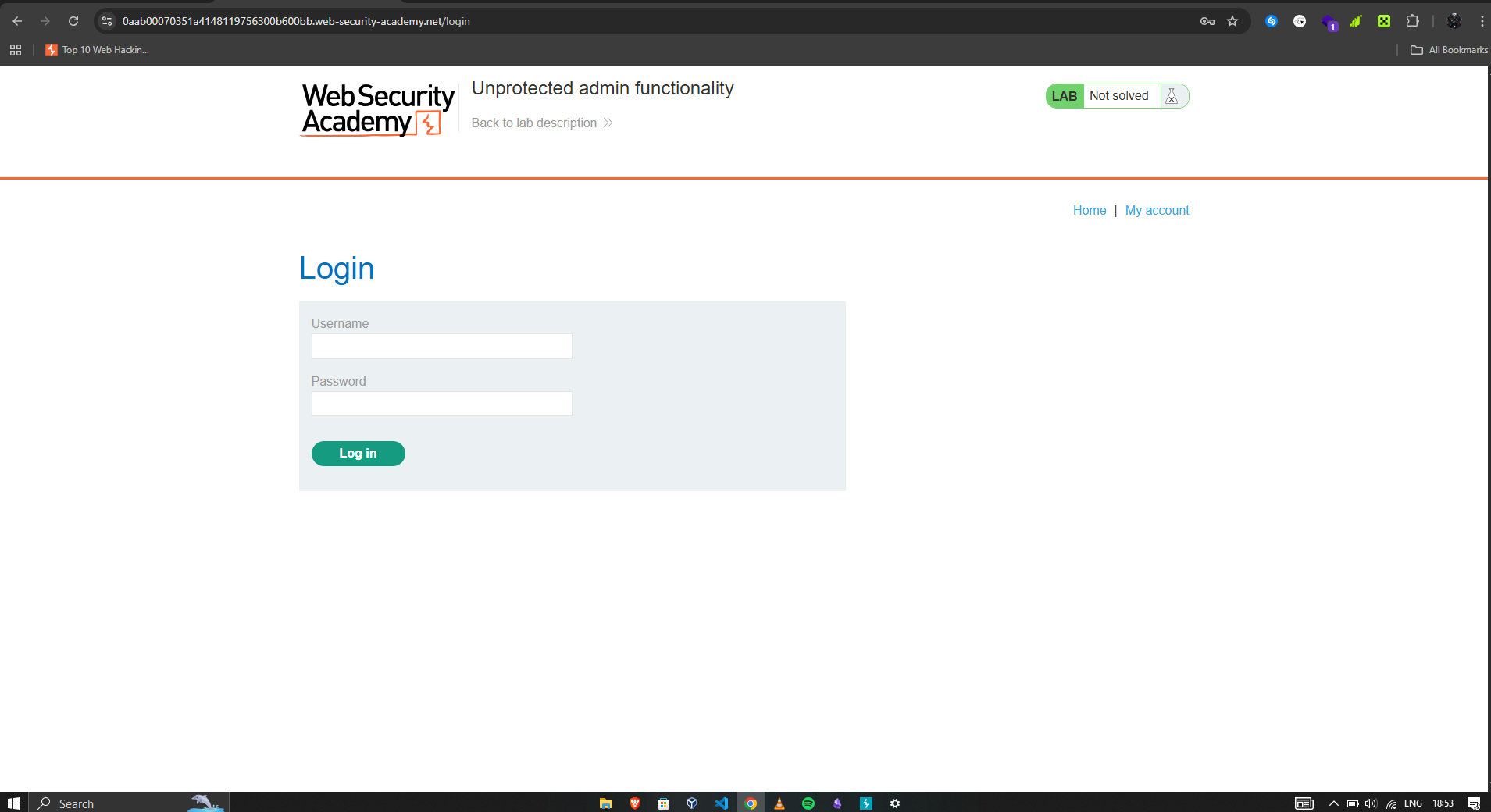 Login page