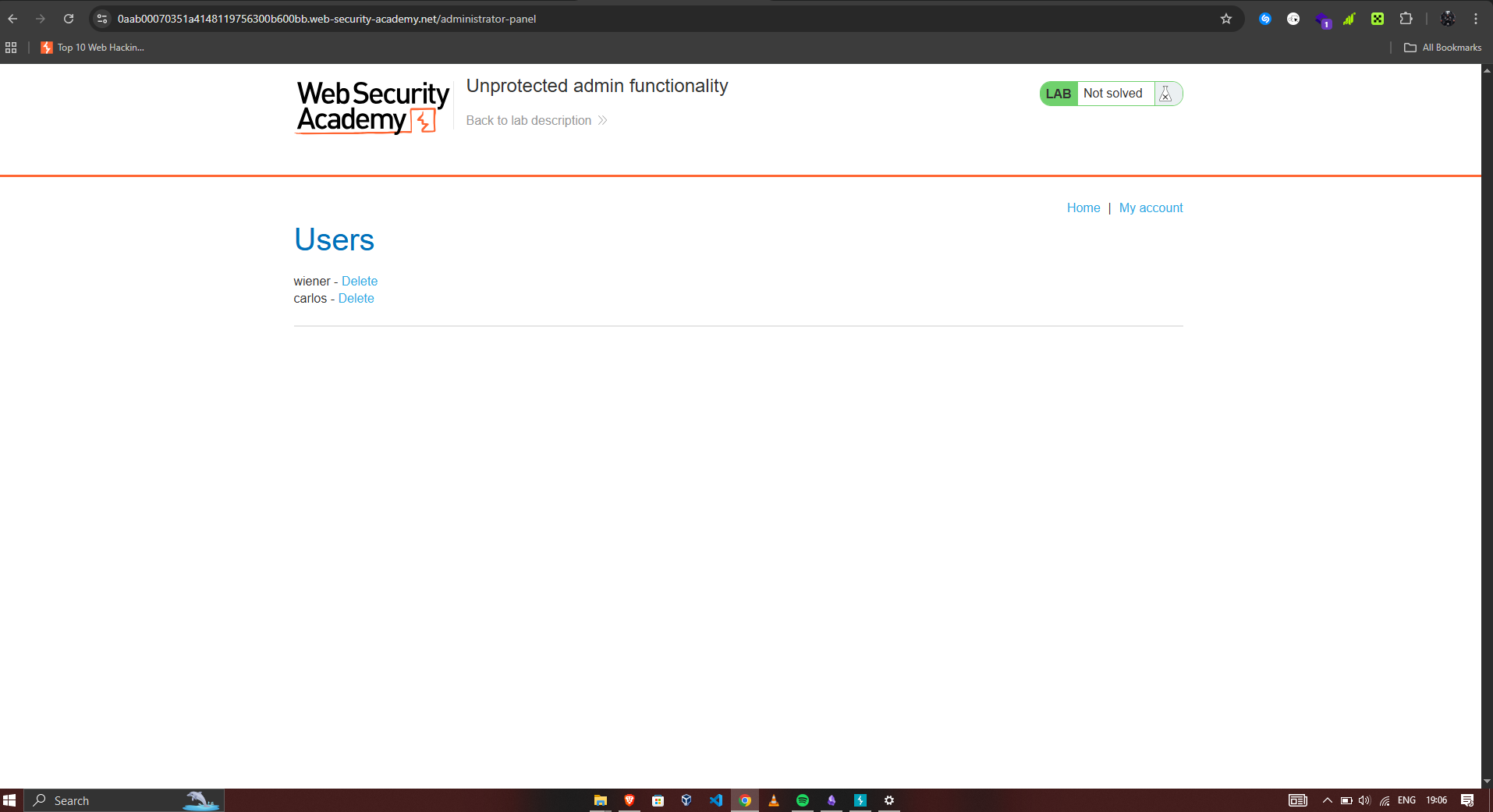 Admin panel accessed